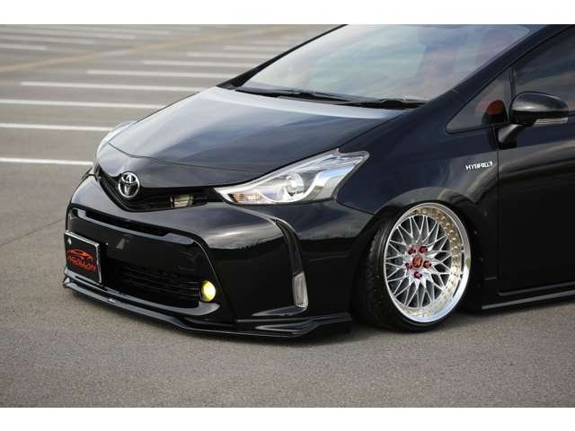 プリウスα　Ｓツーリングセレクション入庫しました！カスタム車両です！エアサス　ＷＯＲＫ　社外マフラー　社外ナビ　リアモニター　シートカバー　カスタム多数の１台です！お気軽にお問い合わせください！